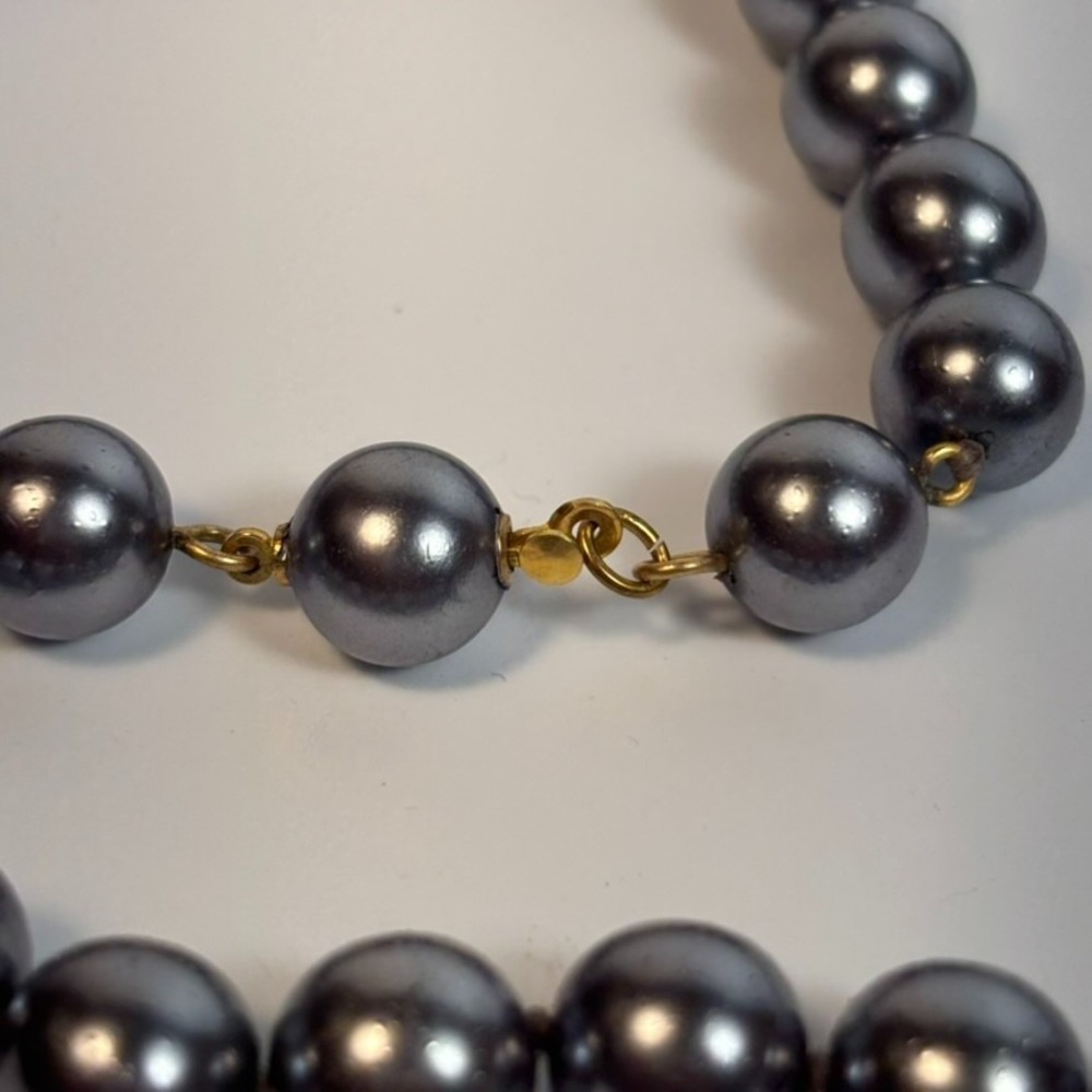 Necklace and Bracelet Set Steel Grey Gold Tone Invisible Clasp Adjustable - Picture 5 of 9